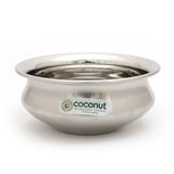 Coconut Stainless Steel Charminar Matt Finish Handi-Set of 4-1x4- Silver (Food Grade)