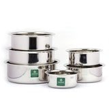 Coconut Stainless Steel Plain Kadai - Heavy Gauge, Mirror Finish, Cooking Tope, Low Height Tope, Dwarf Pan Model - Nano Tope