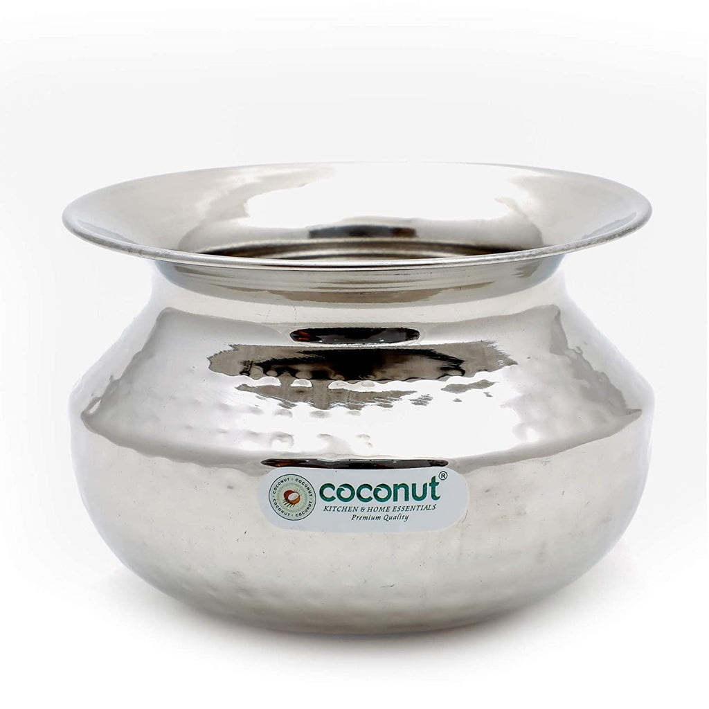 Coconut Stainless Steel Hammered Dekshi Capacity - 1000 ML
