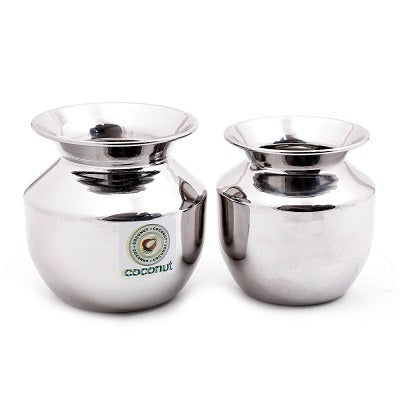 Coconut Stainless Steel Tipur Lota - Unit 1, Kalash / Chambu / Traditional Pot, Heavy Gauge, Traditional kalash for Pooja, Lota for drinking Juice, Lassi, Water, Mirror Finish, Model - L4 Tipur Chambu