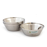 Coconut Stainless Steel Heavy Gauge, Solid Bowl/ Vati / Katori / Set of 6 -Available sizes in Capacity 130ml, 150ml, 200ml, Each, Model - C26 Shower Vento, Serving Bowls for Soup, Salad, Dessert, Dal