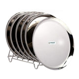 Coconut Stainless Steel P10 Plain Saffron Round Plates/Thali - 6 Qty