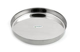 Coconut Stainless Steel Dinner Thali / Kumcha / Dinner Plate - 1 Unit - 10 inch