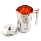 Coconut Stainless Steel & Copper Laser Femina Jug -  1500ml Capacity, Easy Pour, Food Grade, Laser print, Copper Jug, Water Container, Water Pitcher, Model - J9 Laser Femina