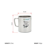 Coconut Stainless Steel Double Walled Mug For Tea / Coffee / Milk - Capacity 275ml, 1 Unit, Model-Josh Matt