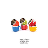 Coconut Colourful Stainless Steel Mug - Set of 6  Tea / Coffee Mugs/ Cups, Food Grade, Mirror Finish, Heavy Gauge, Model - Vibrant 2 Multicolor Mug