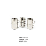 Coconut Stainless Steel Mug For Tea /Coffee - Set of 6, Double walled, Mirror Finish, Food Grade, Heavy Gauge, Model - Trump 2 Square