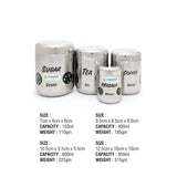 Coconut Stainless Steel Jumbo Matt -Tea / Coffee / Sugar / Masala Containers - Set of 4, Spice box, Masala Containers, Storage Box, Pots, Dabba, Food Safe, Jointless, Heavy, Model - E11 Jumbo TCSM