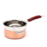 Coconut Stainless Steel Copper Bottom Sauce Pan - Heavy Gauge, Mirror Finish, Copper bottom, Induction Base Saucepan / Milk Pan / Tea Pan  Model- Blossom