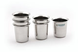 Coconut Stainless Steel Glasses Set Of 6 - Capacity Available in 80ml, 100ml & 150ml Each, Heavy Gauge, Durable, Food Grade, BPA Free, Model-D14 Kolga, Glass For Serving Water / Juice / Beverages/ Lemonade / Tea / Coffee / Milk