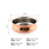 Coconut Siknadar Hammered Steel Copper Handi (Without Handle & Lid) Tableware & Serveware -Set of 4 Units