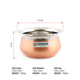 Coconut Stainless Steel & Copper Bottom Celebration Handi - Set of 3
