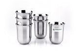 Coconut Stainless Steel Glasses - Capacity 300ml, Heavy Gauge, Durable, Food Grade, BPA Free, Drinking Glass For Serving Water / Juice / Beverages / Model-B5