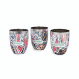 Coconut Stainless Steel Printed Designer Multi Color Water Glass/Tumbler - Capacity -300ML -Pack of 6 Glasses