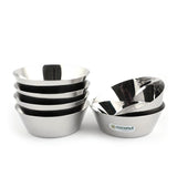 Coconut Stainless Steel Heavy Gauge, Mirror Polish, Solid Bowl/ Vati / Katori / Set of 6 -Available sizes in Capacity 500ml, 700ml, 900ml,1150ml, Model - C28 Alaska, Serving Bowls for Soup, Salad, Dessert, Dal, Vegetable