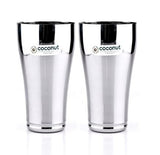 Coconut Stainless Steel Lassi Glasses Set Of 2 - Capacity 650ml each, Heavy Gauge, Durable, Food Grade, BPA Free, Model-B3, Glasses For Serving Water / Juice / Beverages/ Lassi