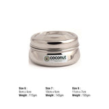 Coconut Stainless Steel Dhanush Dabba - Food Grade, Strong, Heavy Gauge, Sturdy, Long Lasting, Mirror Finish, Tiffin Box / Lunch Box / Fridge Box / Storage Box / Dibba / Boxes / Storage Containers / Multipurpose Box / Grocery Box, Model - S2 Dhanush Dabba