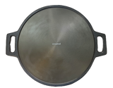 Coconut cast iron dosa tawa - pre seasoned with 100% vegetable oil with natural oven heated golden finidh, food grade , Double handle , smooth surface ready to use, 30cm