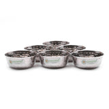Coconut Stainless Steel - Set of 6 | Serving Bowls for Soup, Salad, Dessert, Dal | Heavy Gauge | Hammered Bowl | Vati | Katori | Model- C51 D/cup Hammered Bowl