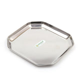 Coconut Stainless Steel - Square Snack Plate | Pack of 6 | Quater Plate for Serving Side Dishes like Vegetable, Snacks, Rice, Samosa, Pakora, Sweets | Square Plate | Halwa Plate | Snacks Plate | Model - H17 Snack Plate