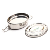 Coconut Stainless Steel Oval Box - Food Grade, Strong, Heavy Gauge, Sturdy, Long Lasting, Mirror Finish, Tiffin Box / Lunch Box / Fridge Box /  Dibba / Boxes / Multipurpose Box, Model - S44 Hungry bite
