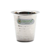 Coconut Stainless Steel Double Walled Hammered Tea/Coffee Glass - (Set of 6, Silver) - 150ml