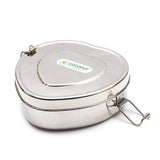 Coconut Stainless Steel - Heart Shape Lunch Box with Plate | Ideally used to carry Meal, Breakfast, lunch, Food | Food Grade, Strong, Heavy Gauge, Long Lasting, Mirror Finish, Tiffin Box | Fridge Box | Dibba | Multipurpose Box |Model - S47 Moments Heart