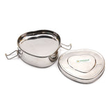 Coconut Stainless Steel - Heart Shape Lunch Box with Plate | Ideally used to carry Meal, Breakfast, lunch, Food | Food Grade, Strong, Heavy Gauge, Long Lasting, Mirror Finish, Tiffin Box | Fridge Box | Dibba | Multipurpose Box |Model - S47 Moments Heart