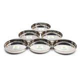 Coconut Stainless Steel - Hammered Idly Plate | Pack of 6 | Plate for serving idly, Tatte Idli, Salad, Fruits, Breakfast, Side Dishes | Model - H15 Hammered Halwa Plate