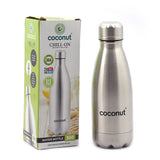 Coconut Stainless Steel Chill-on Vacuum Bottle - 304 Steel | Food Grade | Double wall | keeps Liquid Hot / Cold for 24hrs | Leak Proof | Silver | Vaccum Flask | Hot & Cold Bottle | Model - Chill-On Vaccum Bottle