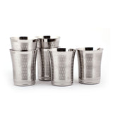 Coconut Stainless Steel Glasses - Capacity 300ml, Shower Finish,  Heavy Gauge, Durable, Food Grade, BPA Free, Model - A19, Drinking Glass For Serving Water / Juice / Beverages