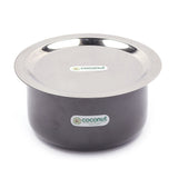 Coconut Hard Anodised Tope/Patila for Cook and Serve with SS Lid and Gas Stove & Induction Base Top Compatible - 2 Unit - Capacity - 1.5 Litre, 2 Litre (Dimension - 18Cm, 20cm)