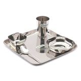 Coconut Stainless Steel Square Dinner Set/Dinnerware/Lunch Set - 5 Pieces