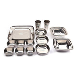 Coconut Stainless Steel Square Dinner Set / Dinnerware/Lunch Set/Plate set - 60 Pieces