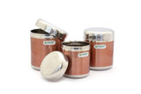 Coconut Shinestar Stainless Steel with shower coating Round Dabba/Container/Storage/Canister - Set of 3 - Capacity - 500ml, 1000ml, 1500ml