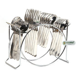 Coconut Stainless Steel Cutlery Set of 24, Contains Baby Spoons Set of 12, Tea Spoon Set of 6, 6 Baby Fork, 1 Stylish Stand, Elegant Cutlery Set for Dining Table - 1Unit