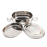 Coconut Stainless Steel -Oval Shape Lunch Box | Food Grade | Heavy Gauge | Sturdy | Long Lasting | Mirror Finish | Tiffin Box | Fridge Box |  Dibba | Multipurpose Box, Model - S49 Bonbon Oval Capsule