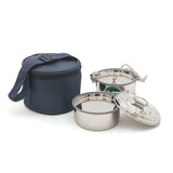 Coconut Stainless Steel Leakproof Double Decker Lunch Box - 1 Unit (2 Tier With Plate)