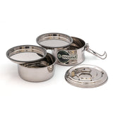 Coconut Stainless Steel Leakproof Double Decker Lunch Box - 1 Unit (2 Tier With Plate)