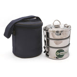 Coconut Stainless Steel Leakproof Triple Decker Lunch Box - 1 Unit (3 Tier & Plates)