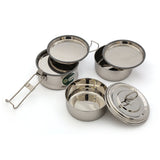 Coconut Stainless Steel Leakproof Triple Decker Lunch Box - 1 Unit (3 Tier & Plates)