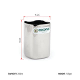 Coconut Stainless Steel - Square Glasses | Capacity 250ml | Drinking Glass For Serving Water, Juice, Beverages, Lemonade | Heavy Gauge | Durable | Food Grade | BPA Free | Model-B39 Four Square