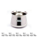 Coconut Stainless Steel Temple Handi - Serving Handi / Dahi Handi / Food Grade, Model - Temple Handi