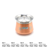 Coconut Stainless Steel - Cookware/ Benin Copper Silver Flower Handi With Lid-1 Unit