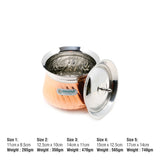 Coconut Stainless Steel - Cookware/ Orchid Copper Twister  Handi With Lid -1 Unit