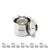 Coconut Stainless Steel Eureka Handi with Lid - Cook n Serve, Handi with Lid,  Gas n Stove Compactible, Pot / Degchi / Gundu / Dahi Handi / Serving handi / Cooking Pot, Model -Eureka Handi