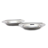 KCL Stainless Steel Deep Soup & Breakfast Plate Set – 2-Piece Heavy Duty Mirror Finish Dinner Plates | Versatile Mess Lunch & Idly Plates | Durable Bhojan Thali for Daily Use | Set of 2