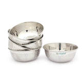 Coconut Stainless Steel Heavy Gauge, Solid, Mixing Bowl/ Vati / Katori / Set of 6 -Available sizes in Capacity 500ml, 750ml, 800ml, 1000ml, 1650ml, Serving / Mixing Bowls for Soup, Salad, Dessert, Dal, Vegetable, Dough, Cake, Model - C33 Wonder Bowl