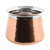 Coconut Hammered Copper Handi - Copper Handi with Steel Inner Layer, Copper Pot, Serving handi, Cooking Handi, Model - Braun