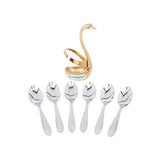 Coconut Stainless Steel Cutlery Set Premium Design Spoon and Fork with Gold Colour Polish Stand - Set of 12 with 2 Stand